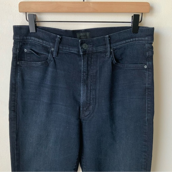 MOTHER Jeans Swooner Rascal Ankle High-Rise Straight Leg Crop Dark Blue Size 30 - Picture 4 of 13